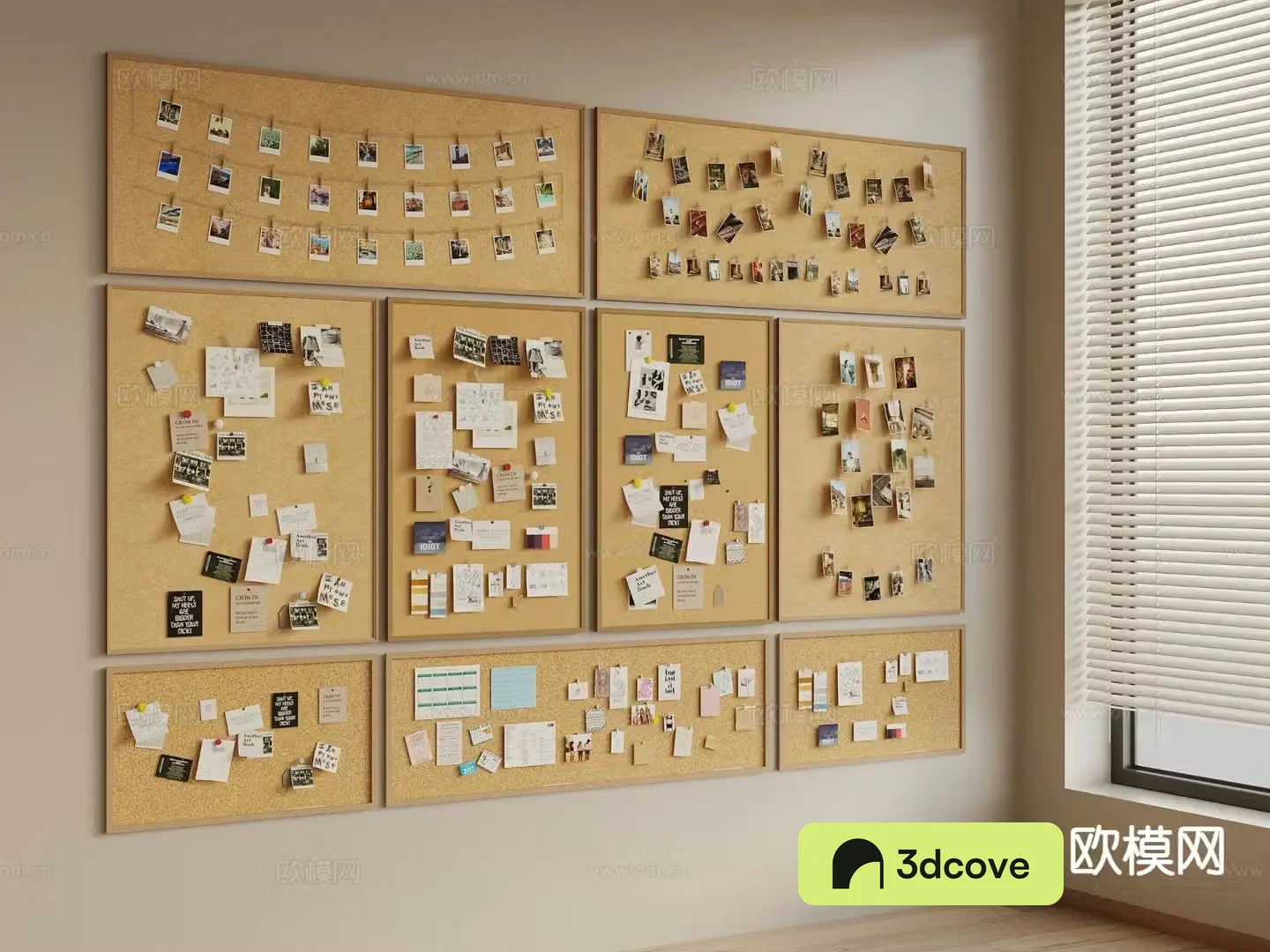Photo wall cork board message board note wall