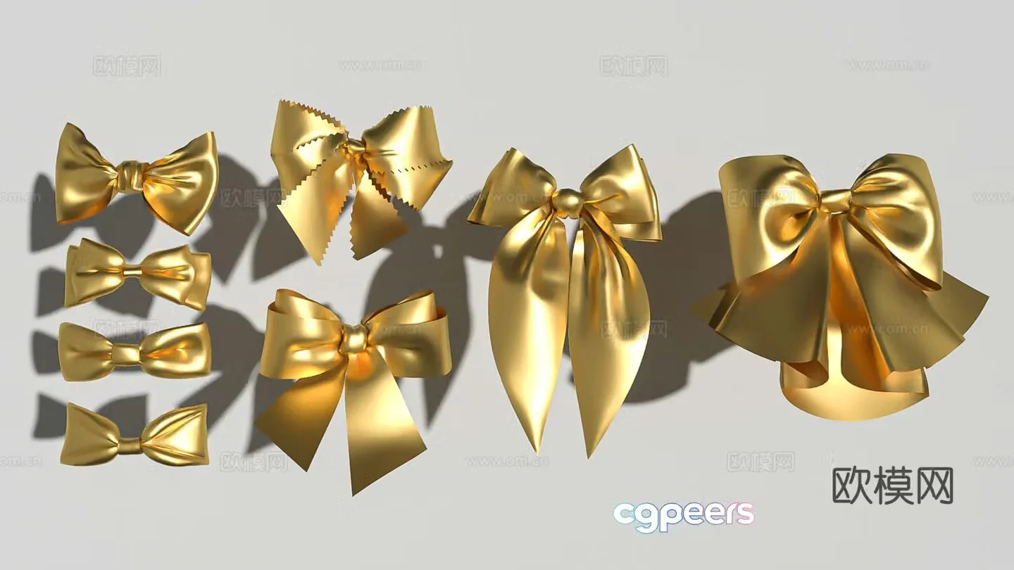 Bow decoration cartoon clothing accessories 3d model