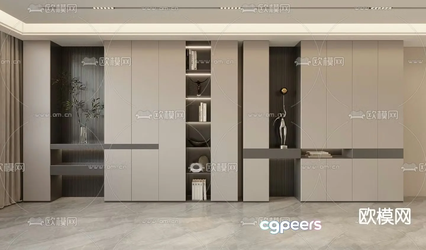 Modern porch shoe cabinet shoe hat cabinet 3d model