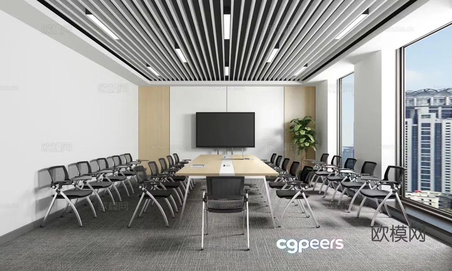 Modern conference room seminar room study room video conference room 3d model