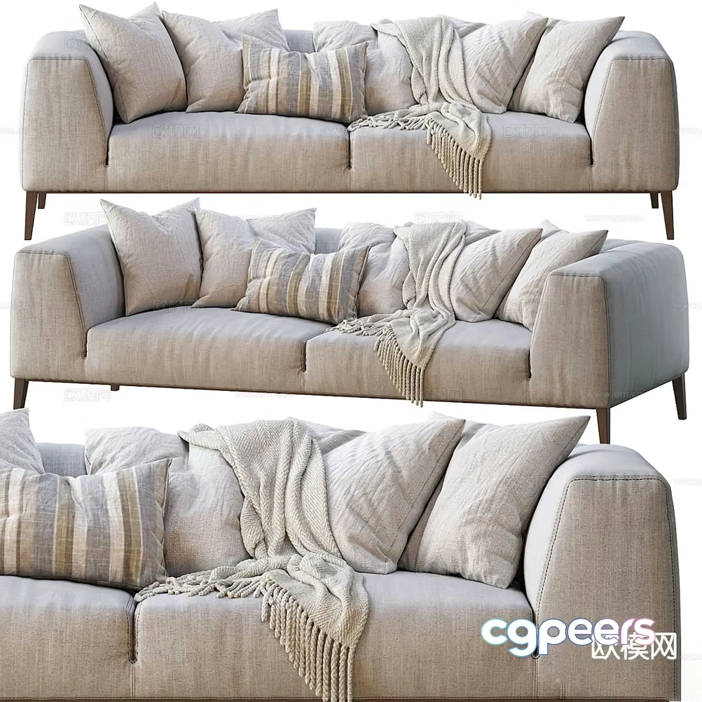 Double sofa 3d model