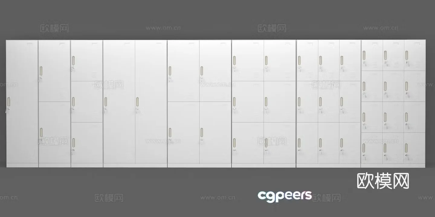 Wardrobe Storage Locker Staff Cabinet Iron Cabinet Bathroom Cabinet 3D Model