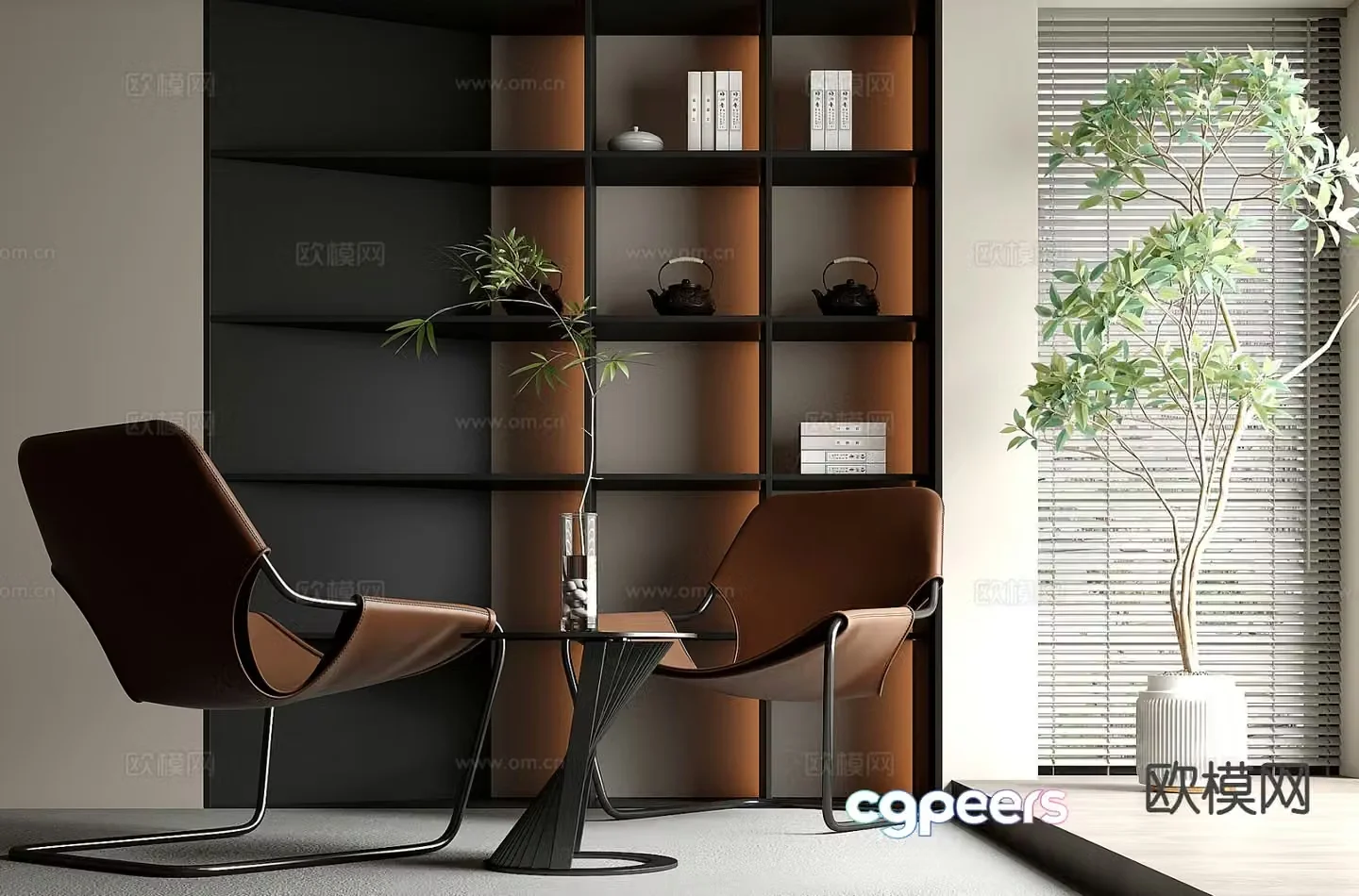 Italian style chair leisure chair 3d model