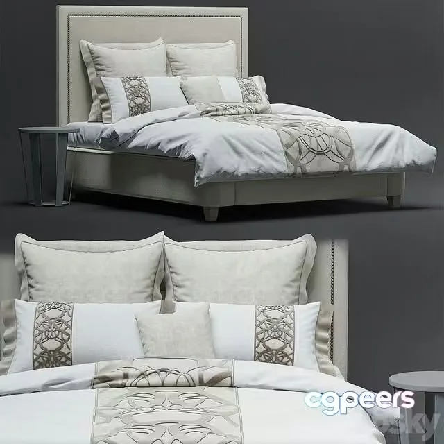 3ds Max Free – Bed RH WALLACE FABRIC BED
