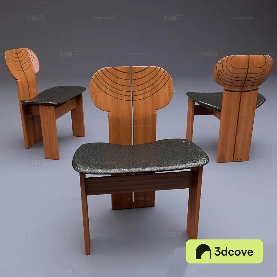 New Chinese dining chair single chair 3d model