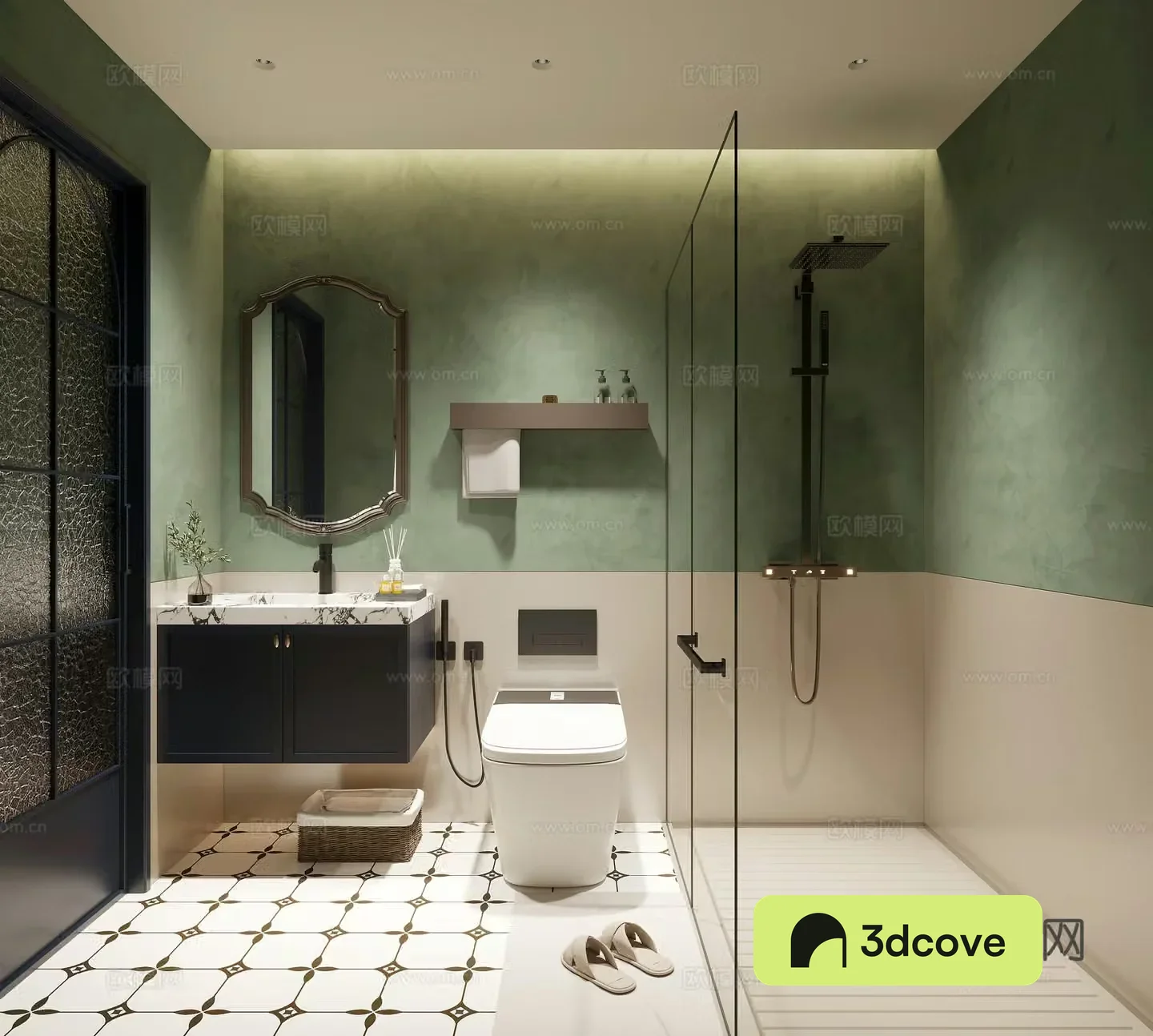 French retro bathroom