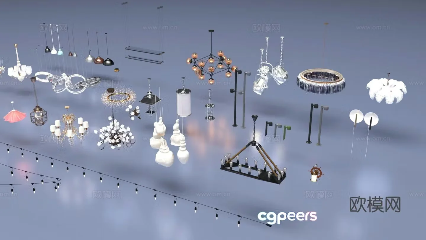 Modern chandelier combination 3d model