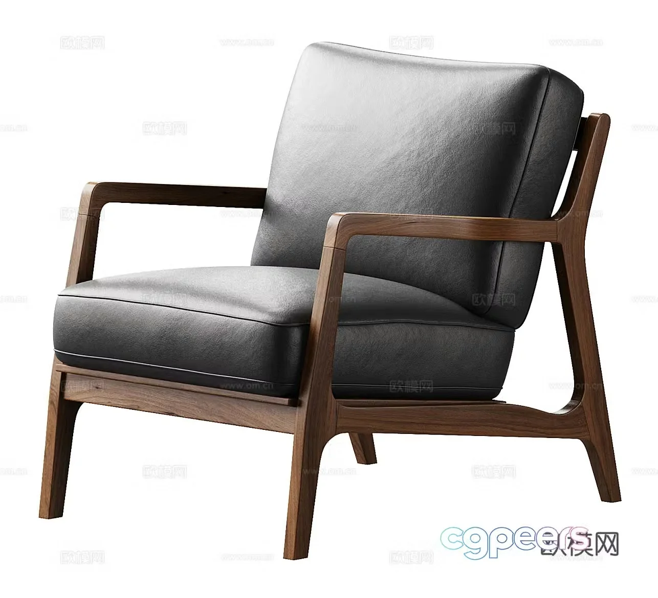 Medium-old leisure chair Medium-old single chair Leather leisure chair Leather single sofa Leather single chair Civil 3D model