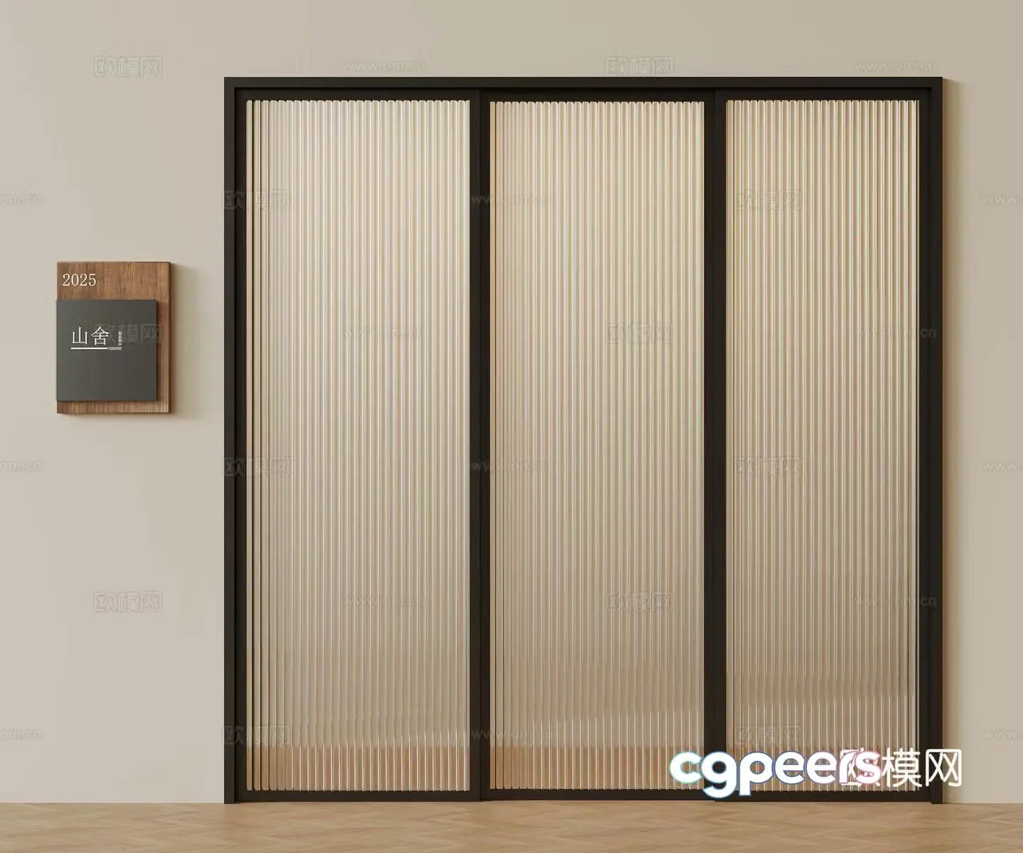 Modern sliding door Glass sliding door Door 3D model