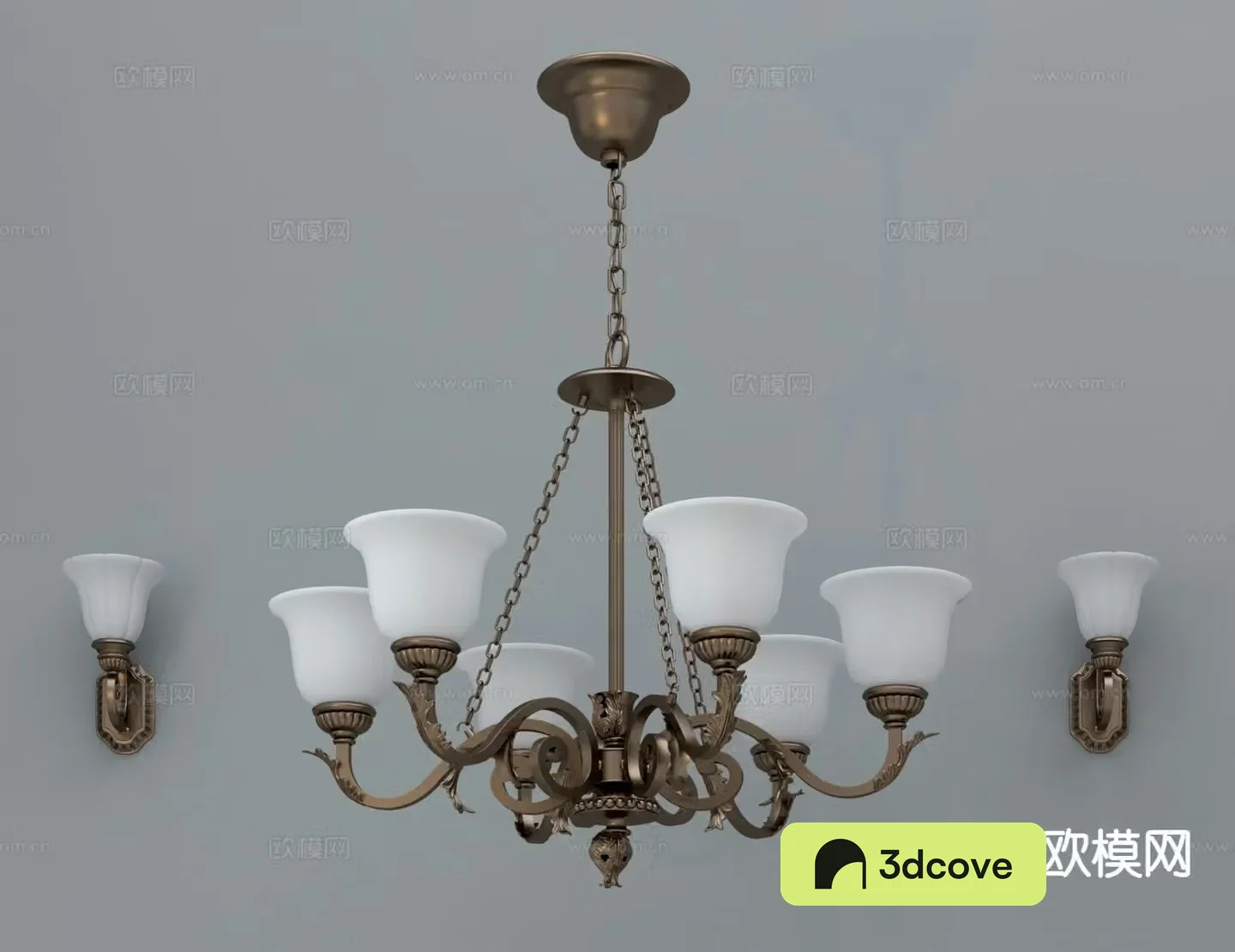 European style multi-head chandelier