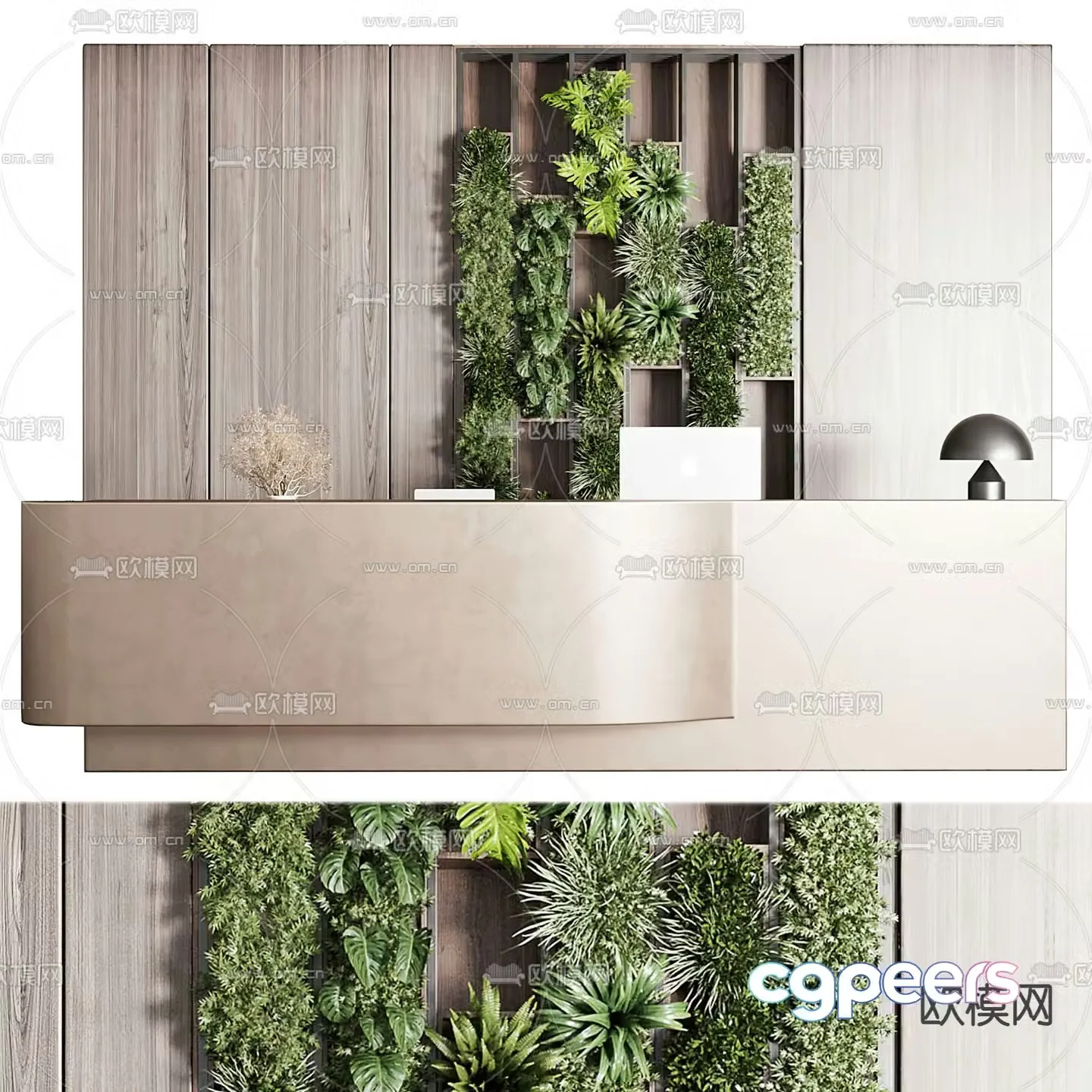 reception desk front desk service desk 3d model