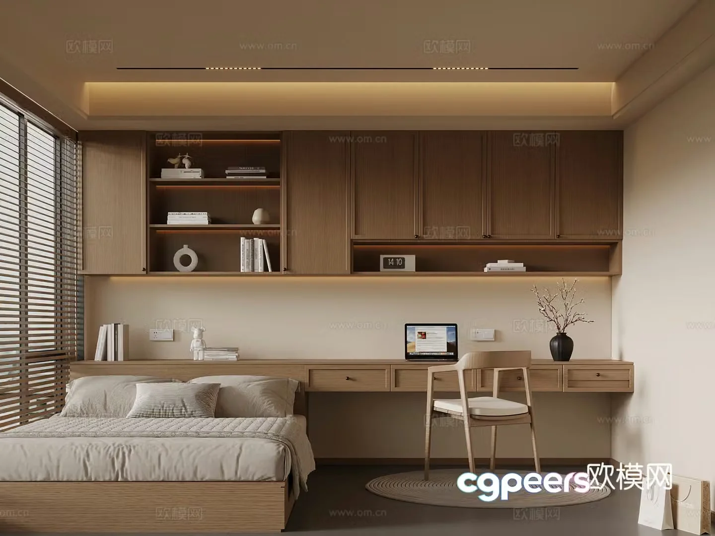 New Chinese Tatami Bedroom Song Tatami Bedroom 3D Model