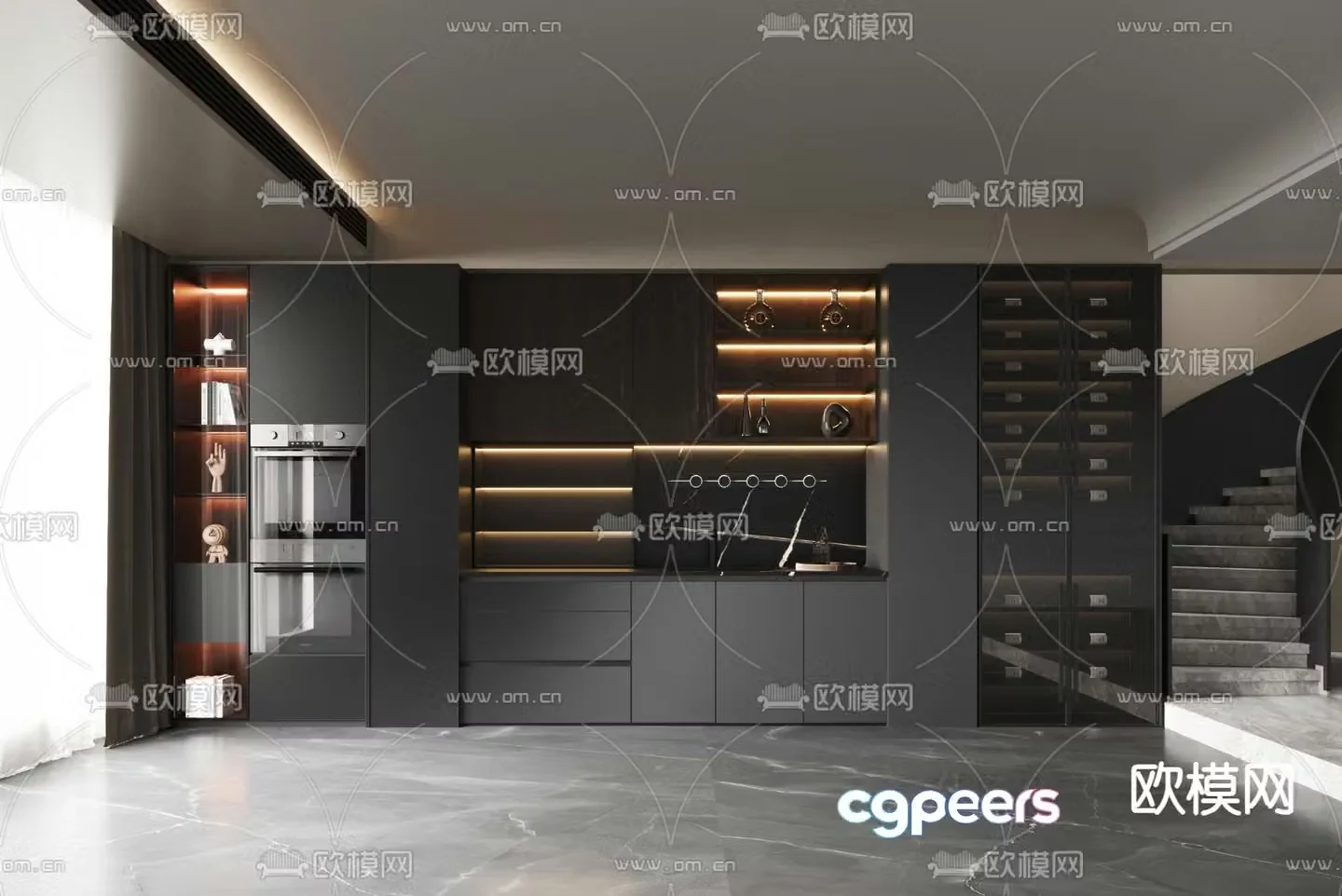 Modern wine cabinet sideboard 3d model