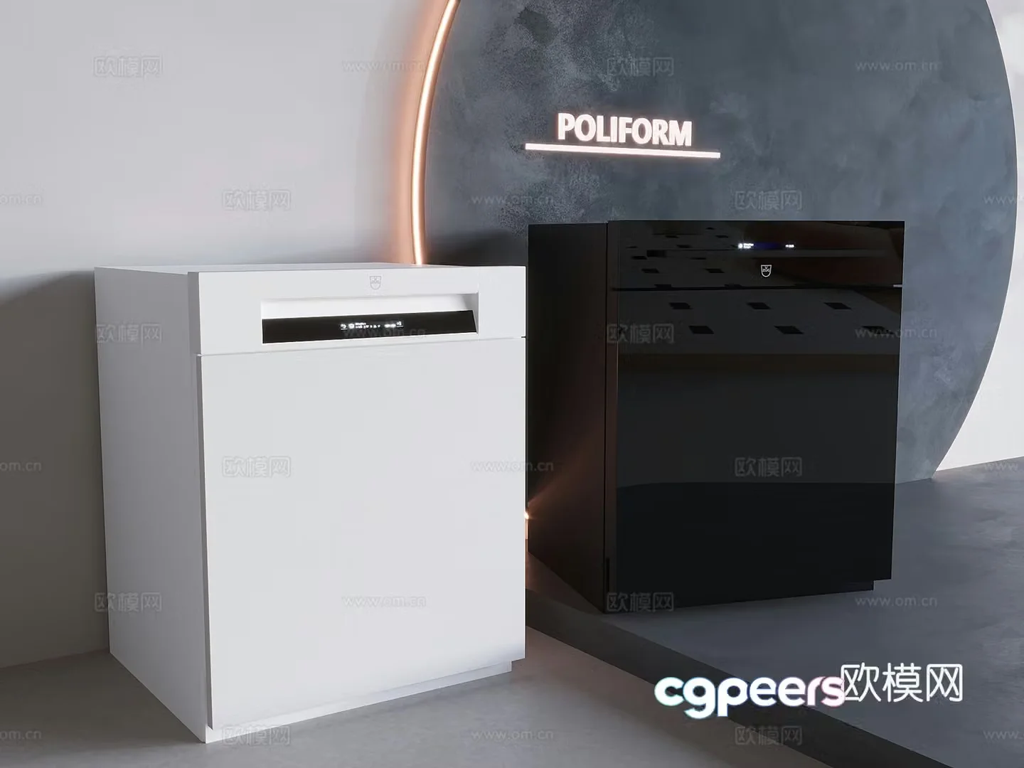 Smart built-in dishwasher 3D model