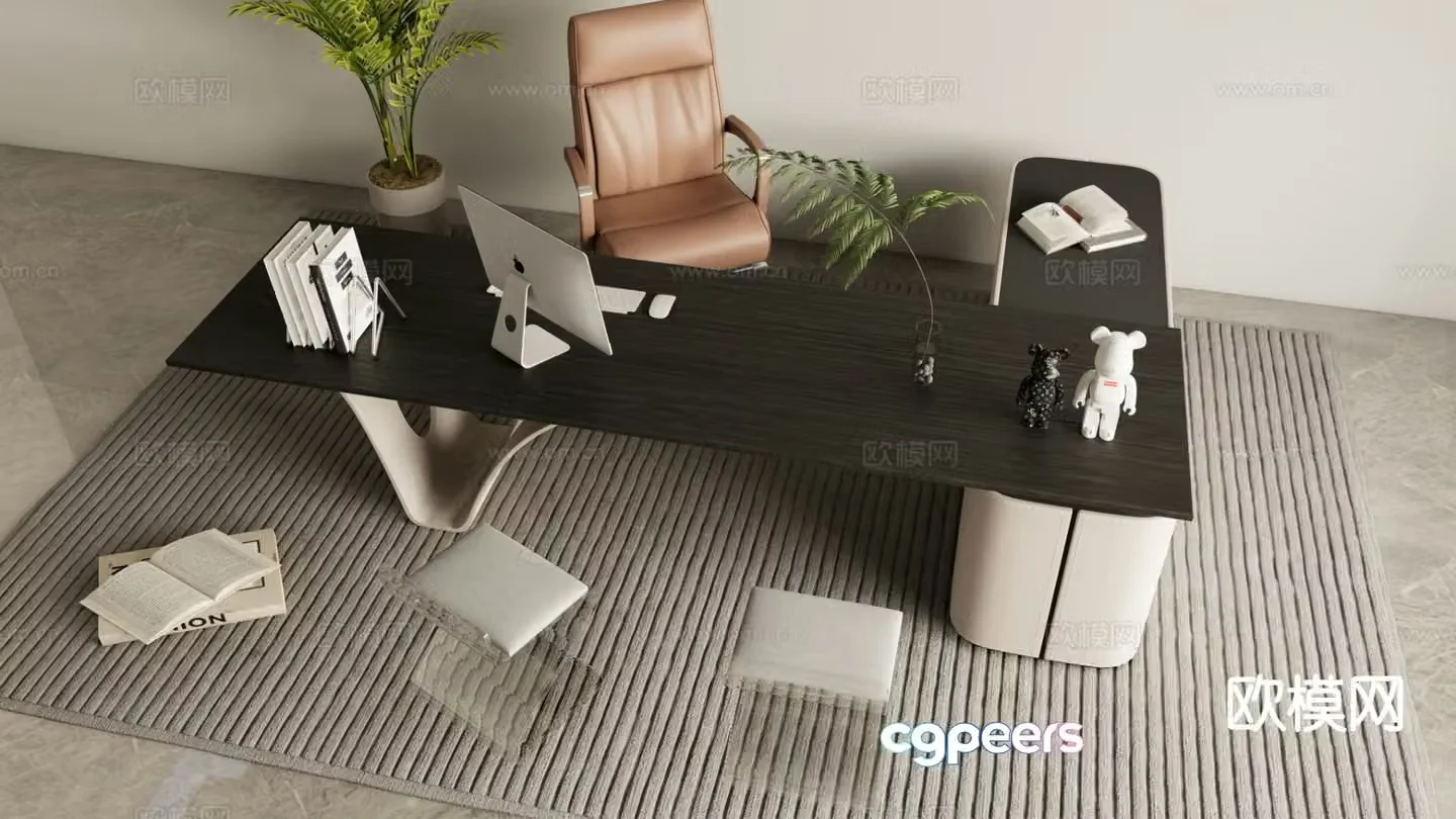 Modern manager desk boss desk desk desk 3d model