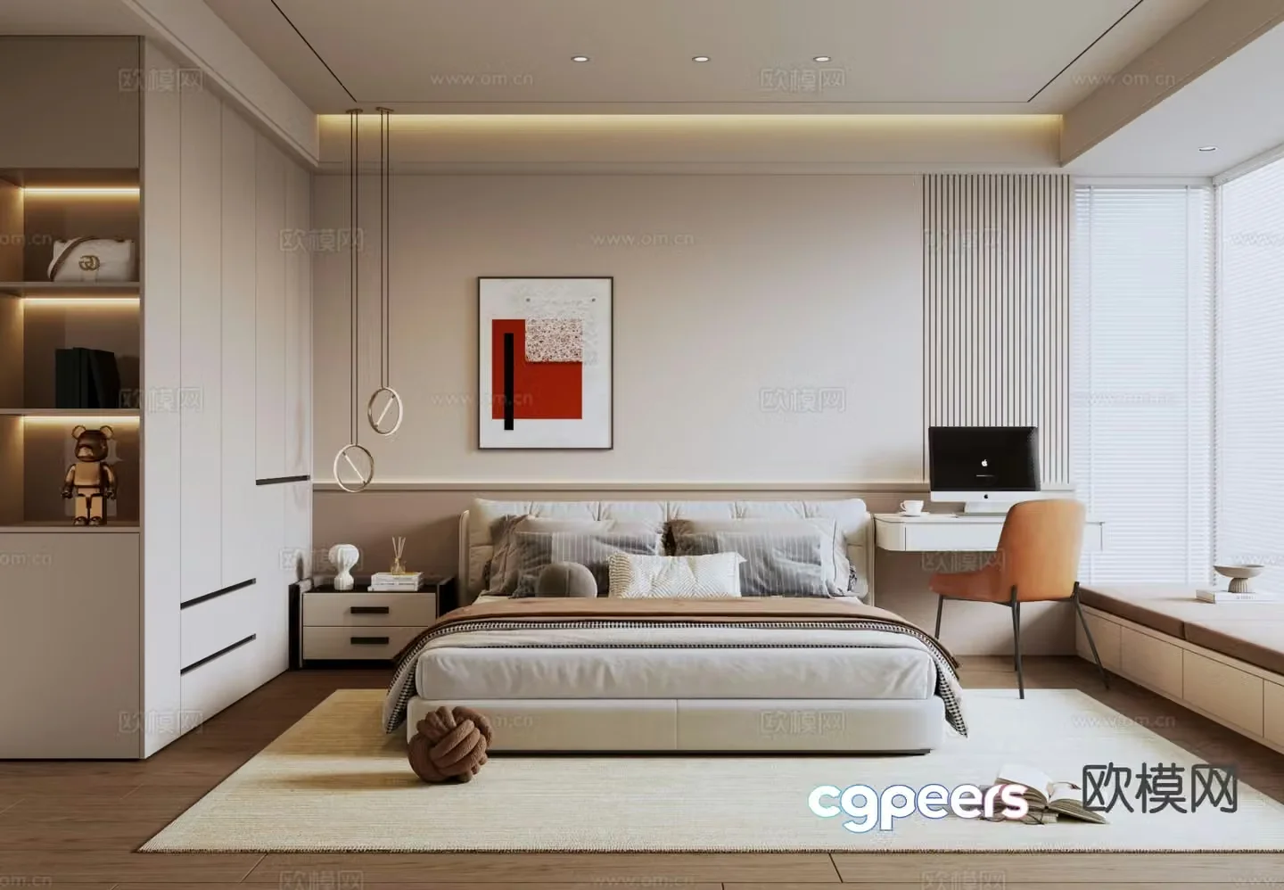Modern bedroom second bedroom 3d model