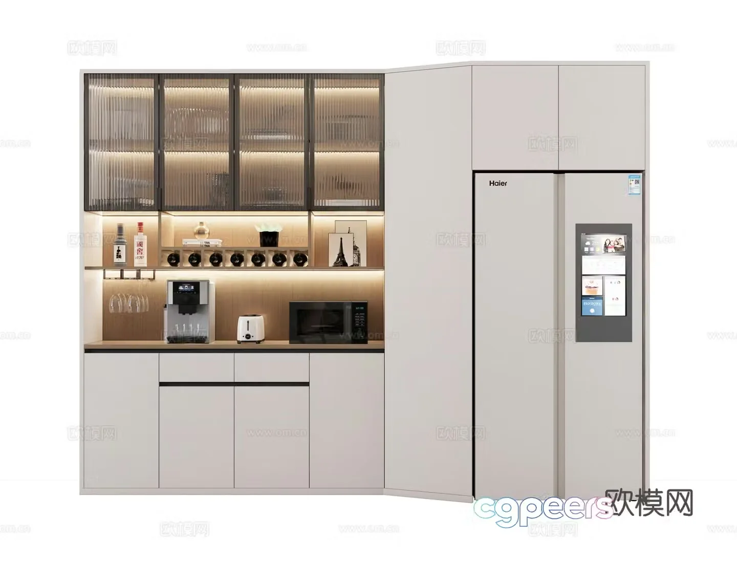 Modern wine cabinet sideboard 3d model