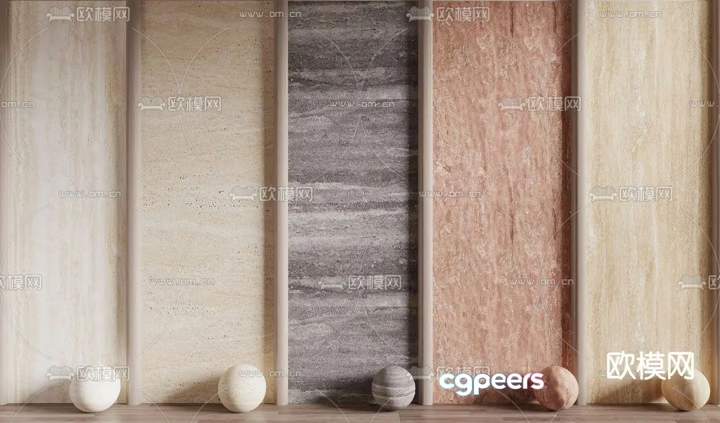 Cave stone wall panel stone wall background wall 3d model