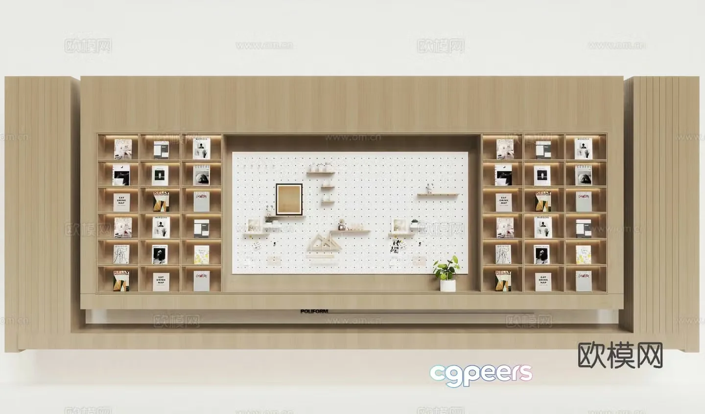 Modern sofa background wall 3d model