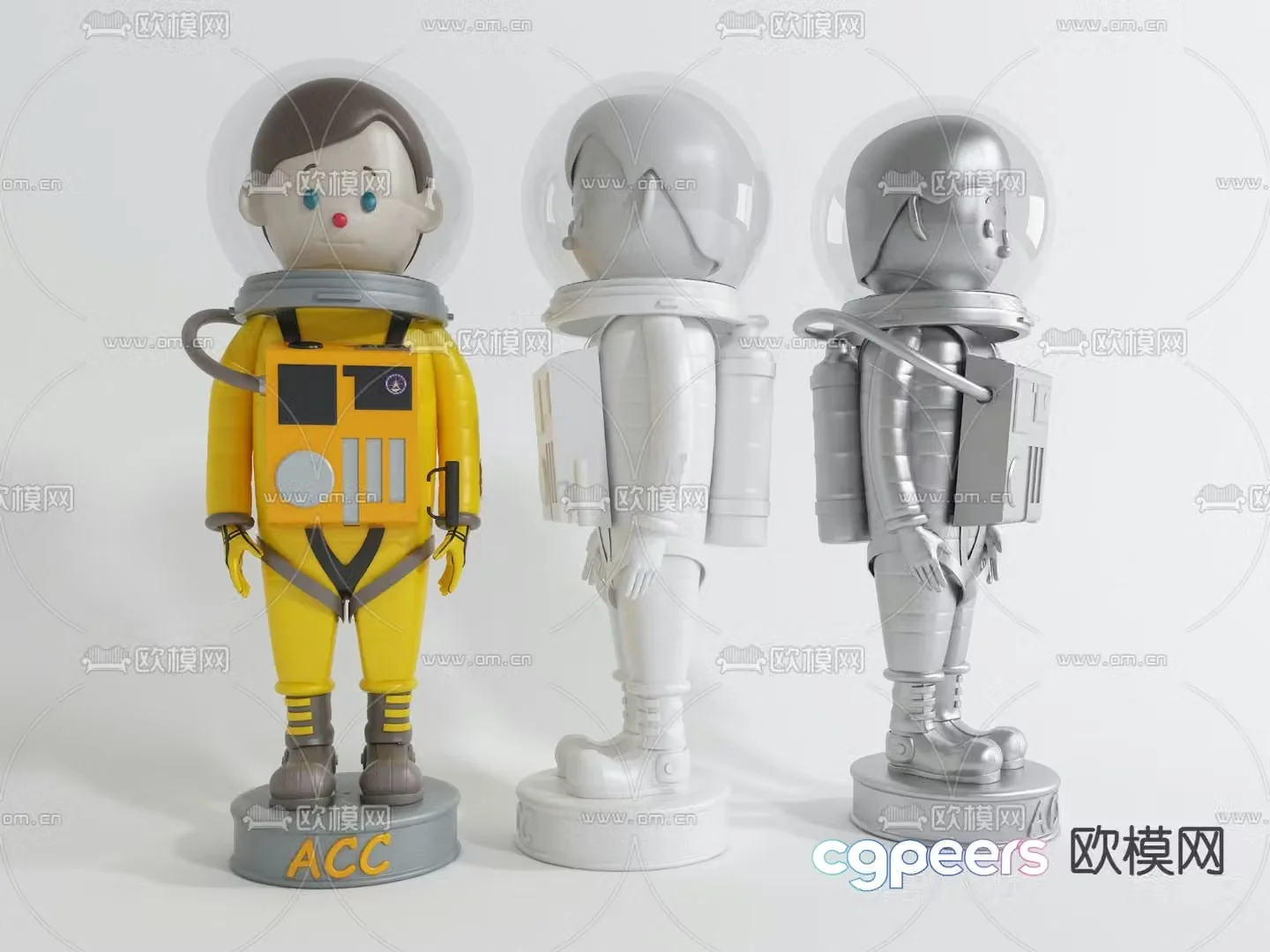 Modern astronaut toy 3d model