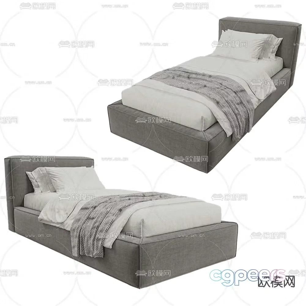 Beds one single bed 3d model