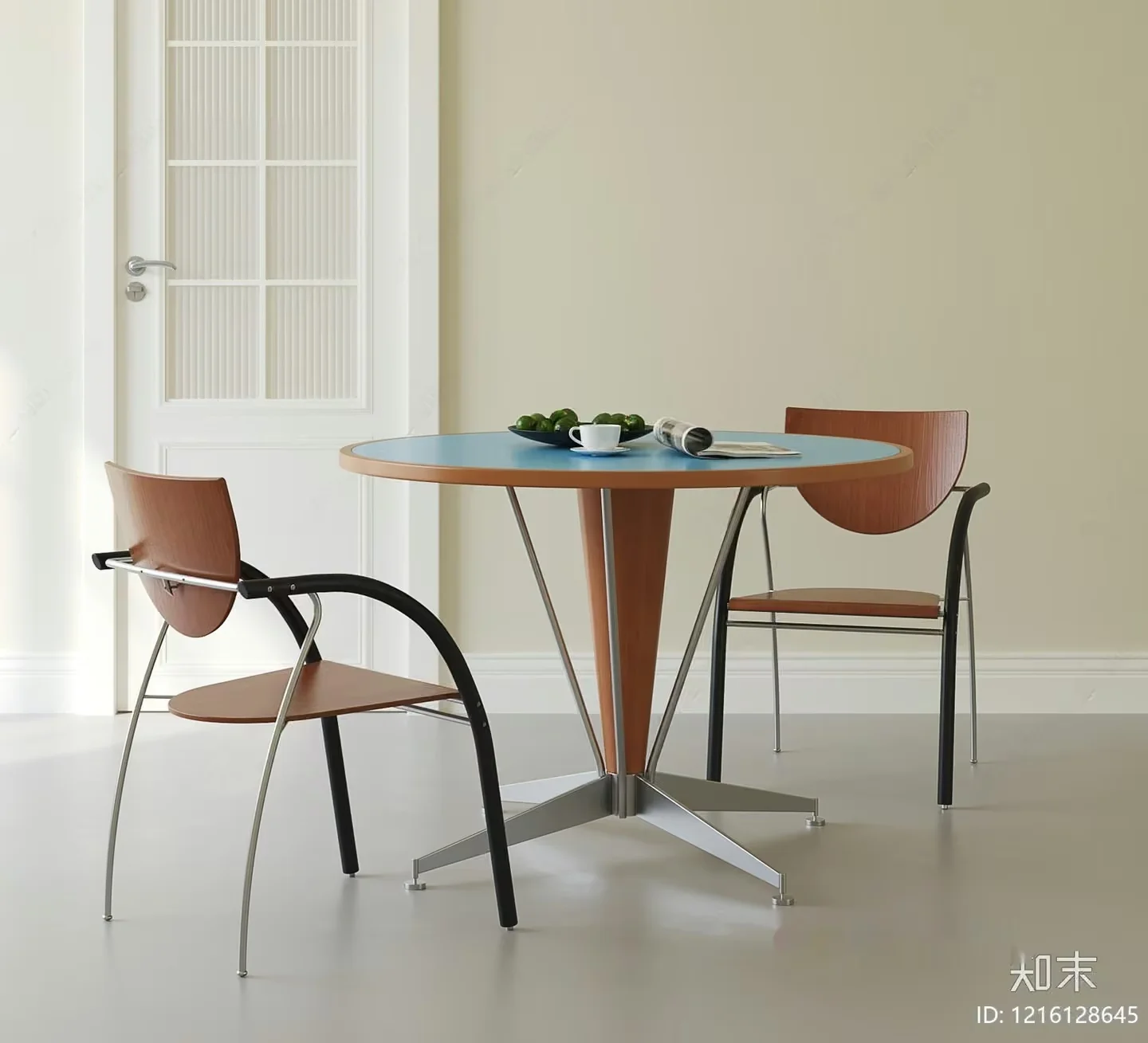 A Round Table And Two Chairs 3D Model – 10440 – VRAY Render