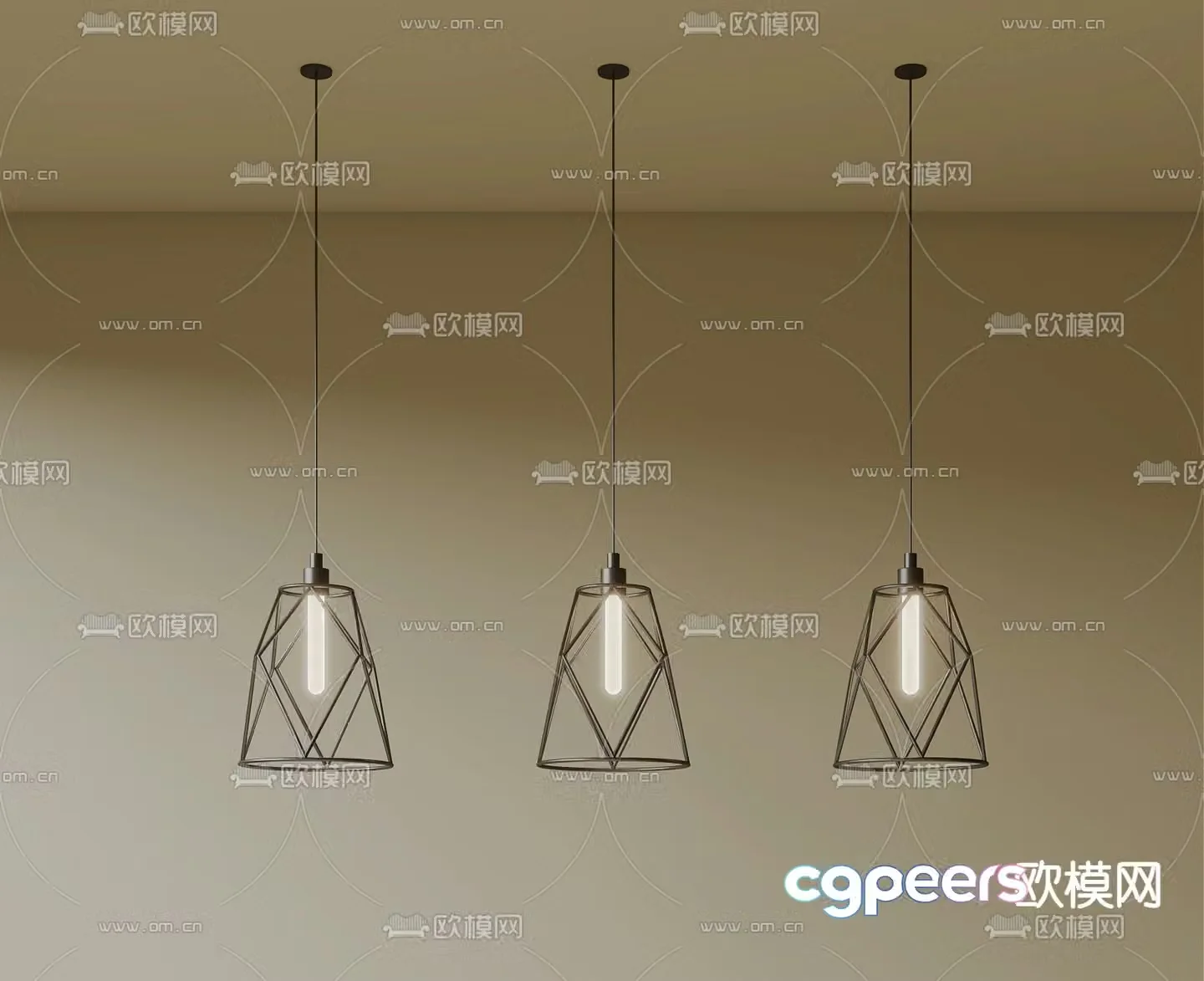 Minimalist chandelier Iron chandelier Dining lamp 3D model