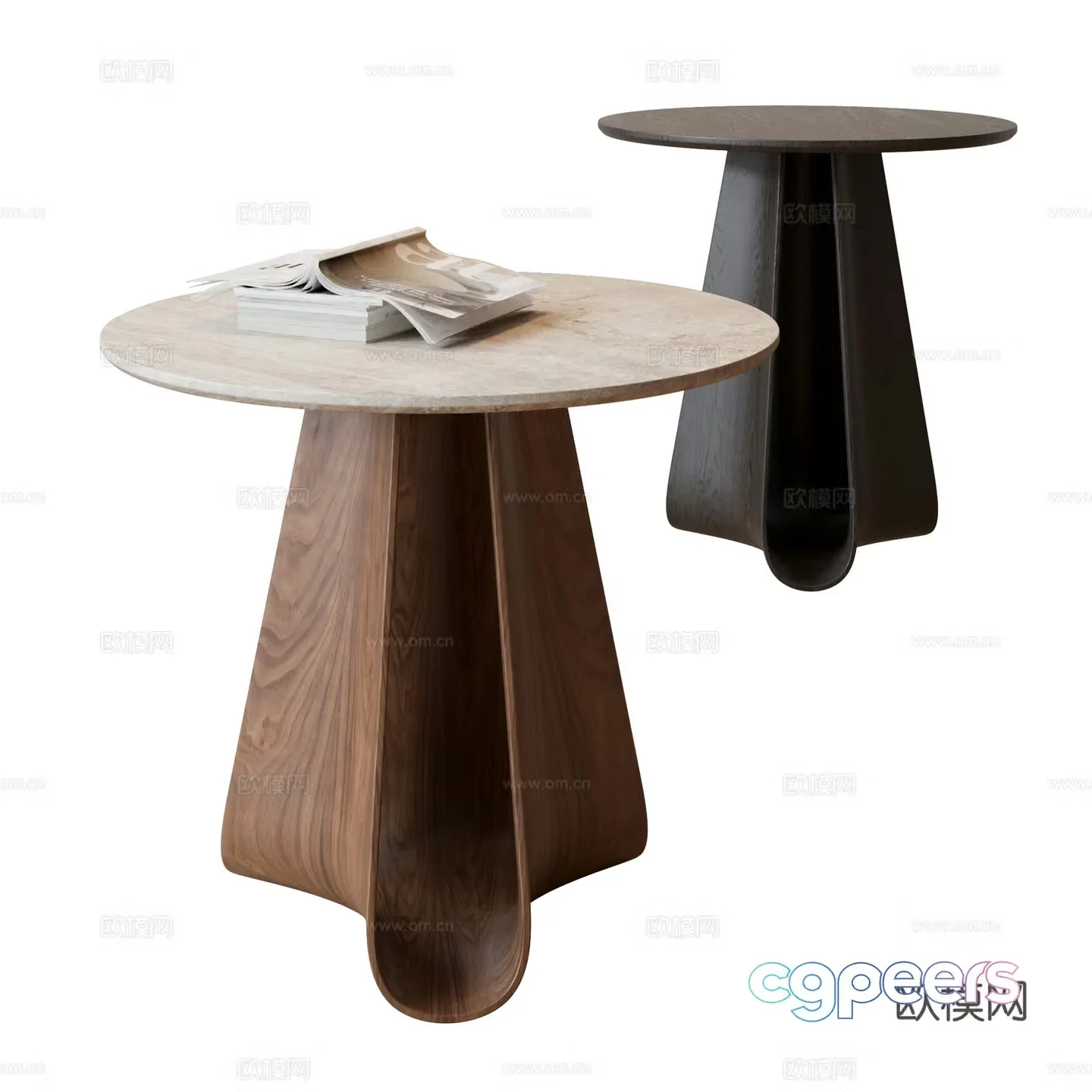 Log Italian side table 3D model