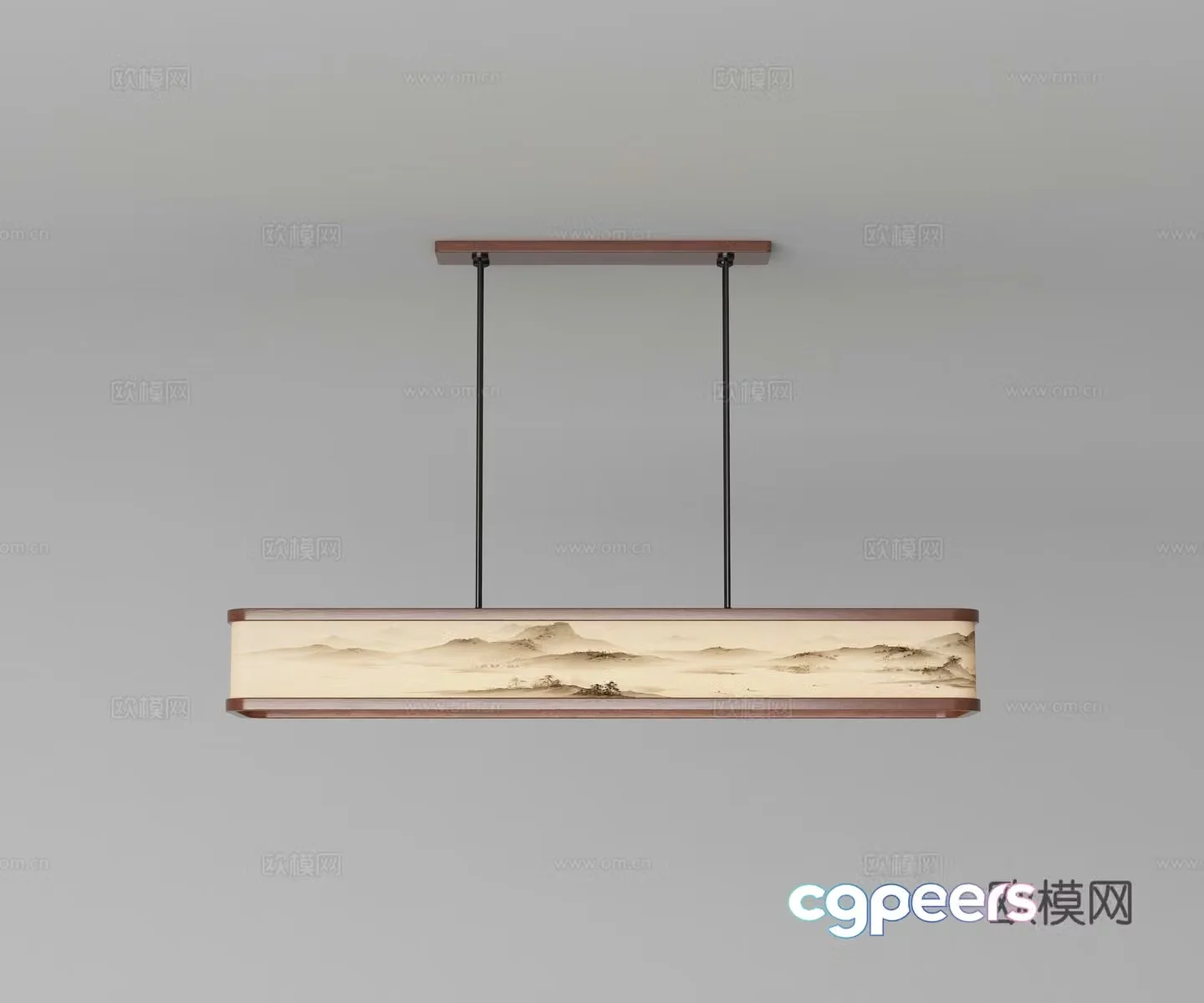 Song style aesthetic chandelier 3d model
