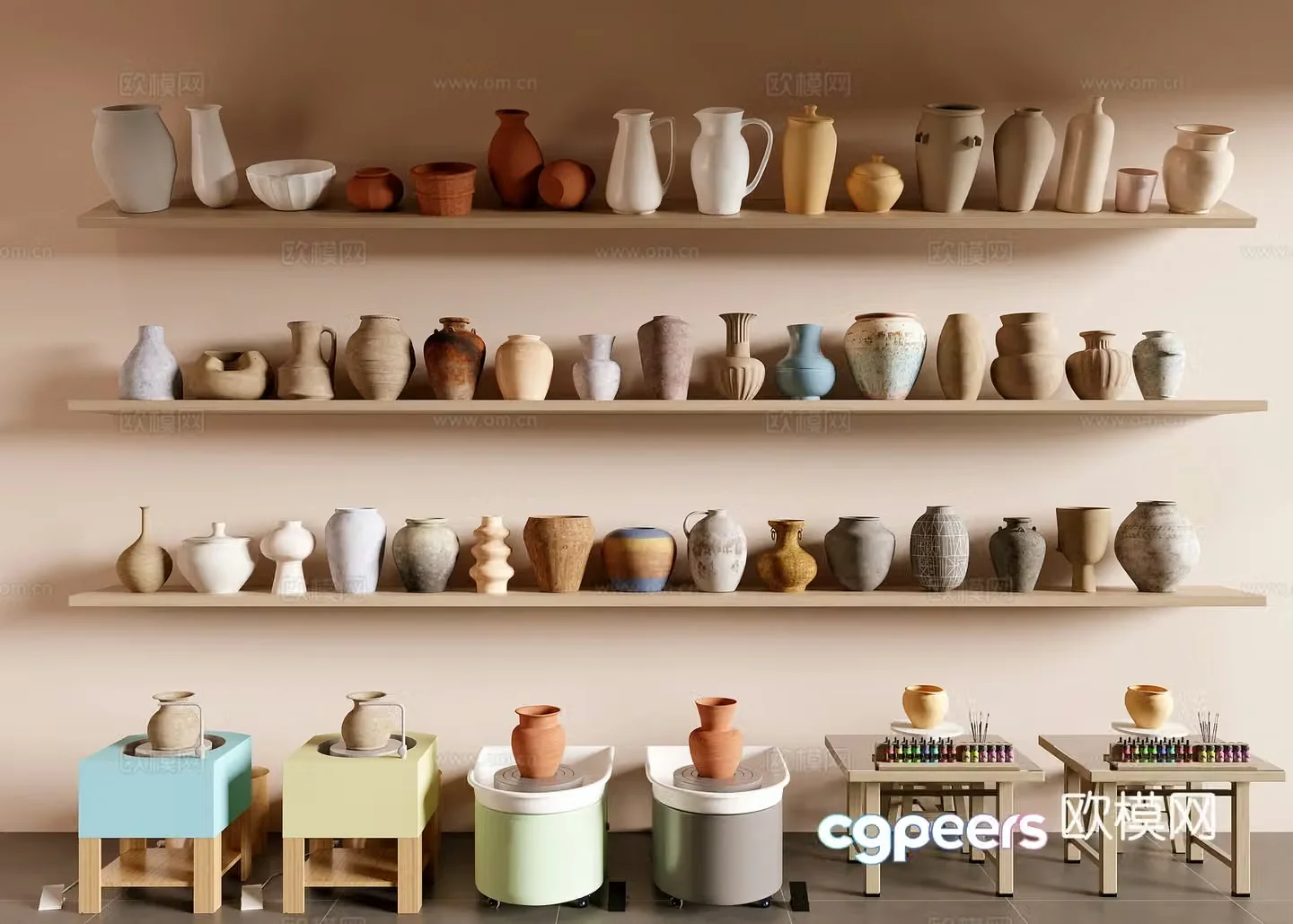 Wasabi pottery pottery ware 3d model