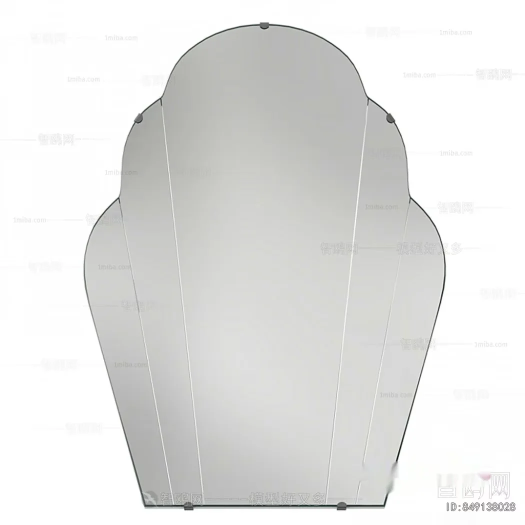 A Mirror With A Rounded Top And Straight Sides 3D Model – 20935 – VRAY Render