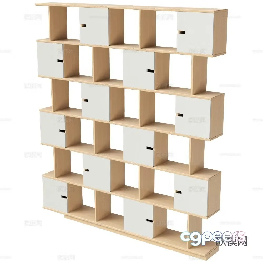 Radis modern bookshelf display shelf decorative shelf bookcase high cabinet open cabinet 3d model