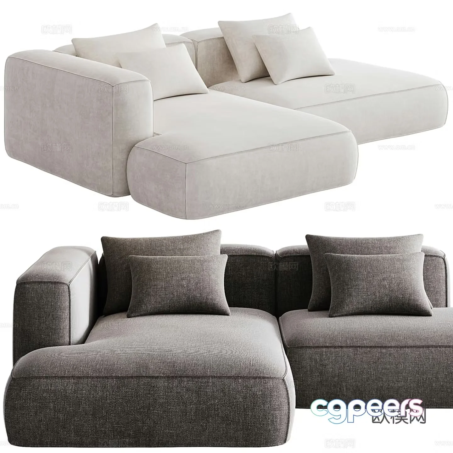 Mononova corner sofa multi-seat sofa 3d model