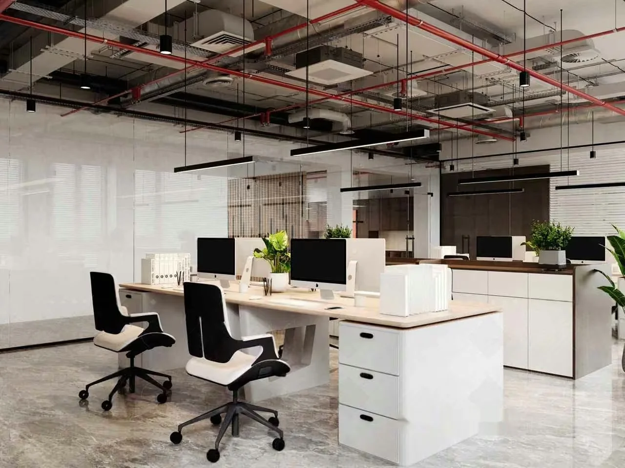 Modern Office Space 3D Model – 7634 – CORONA Render