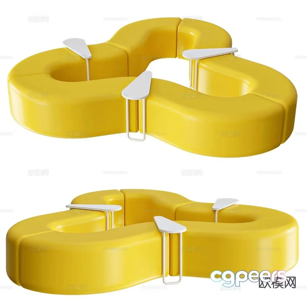 Chairs & More Office Sofa Lobby Sofa 3d Model