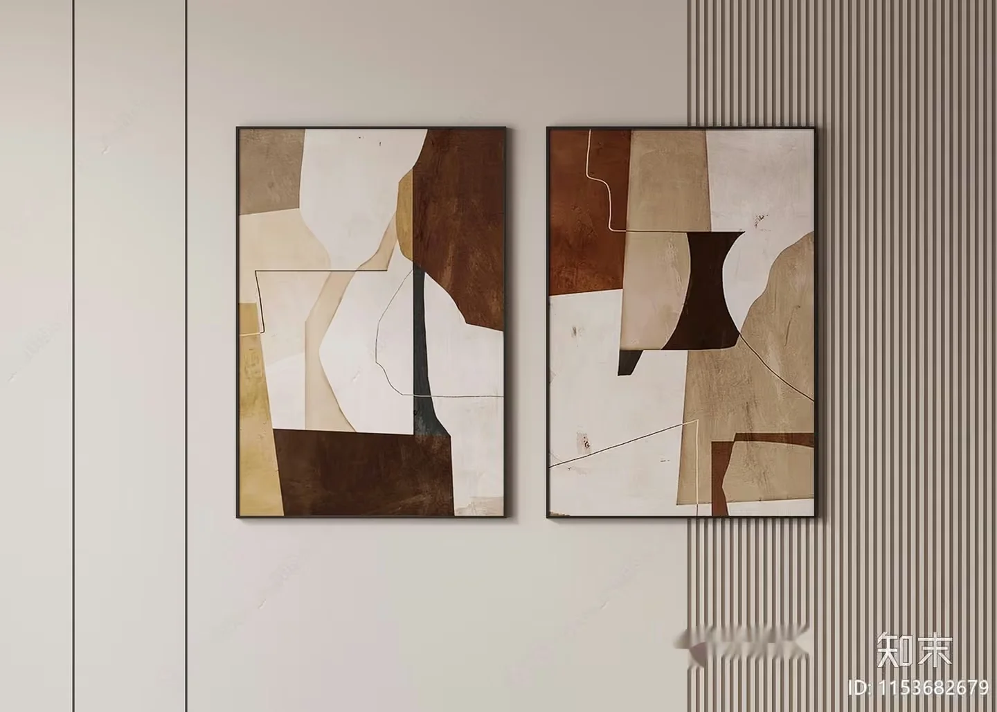 Modern Abstract Art Pieces 3D Model – 9449 – VRAY Render