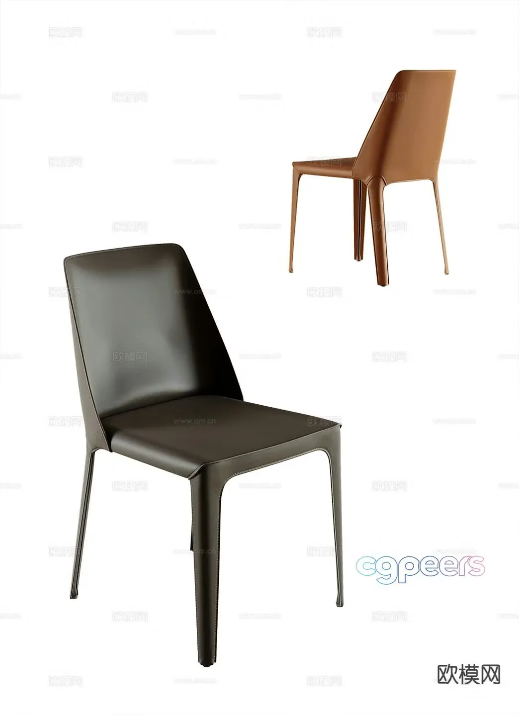 Italian style chair single chair dining chair 3d model