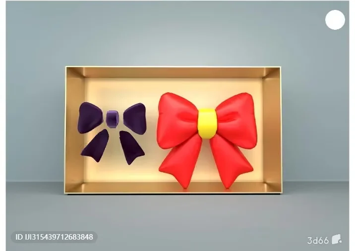 A Pair Of Bows In A Box 3D Model – 7122 – VRAY Render