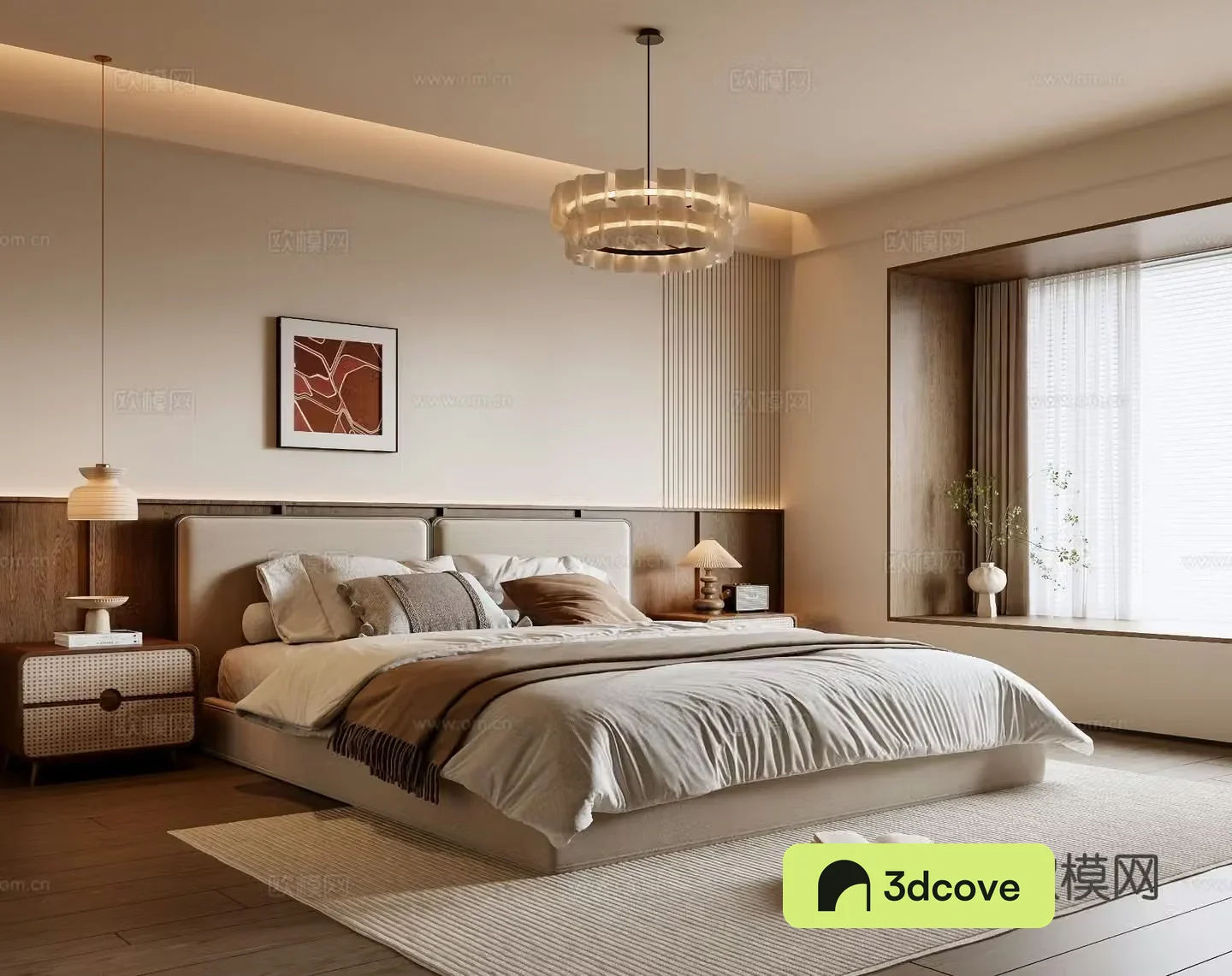 Middle-aged bedroom 3d model