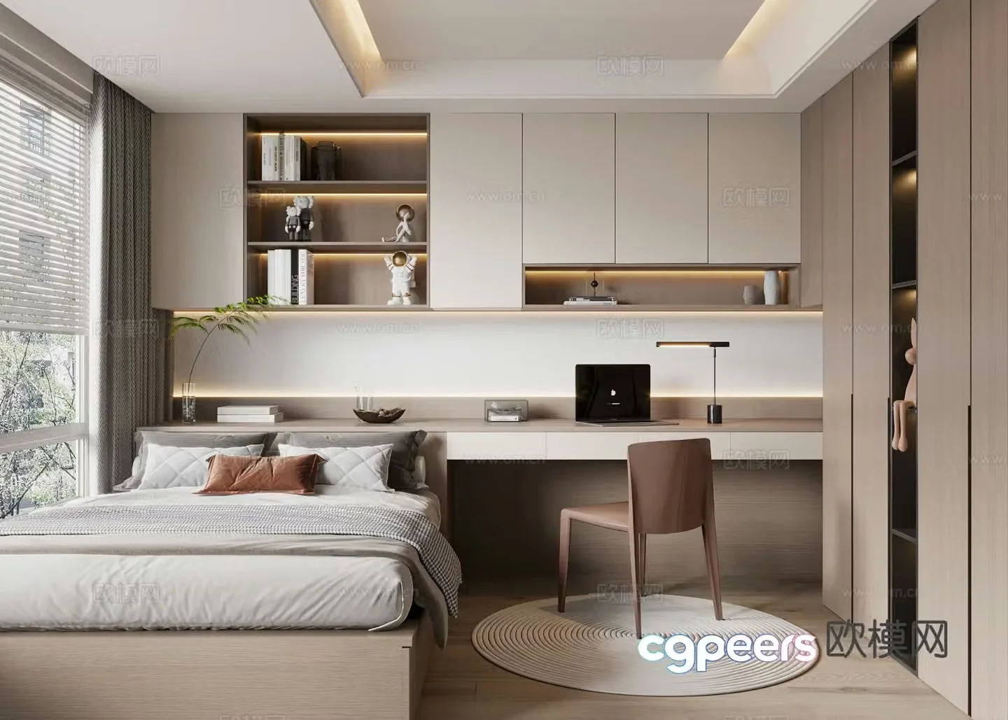Modern tatami bedroom 3d model