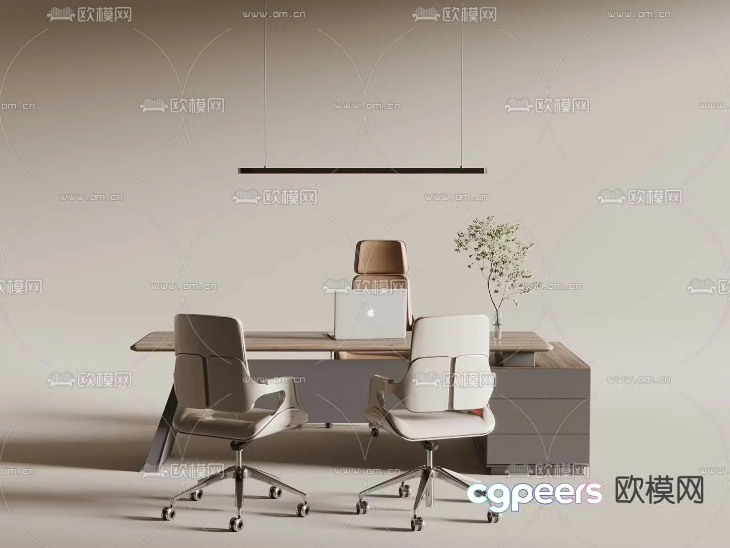Desk table boss table office desk 3d model