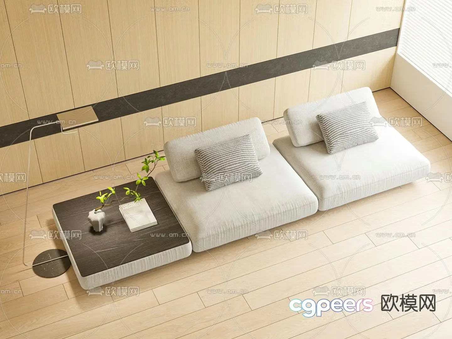 Minotti modular sofa 3d model