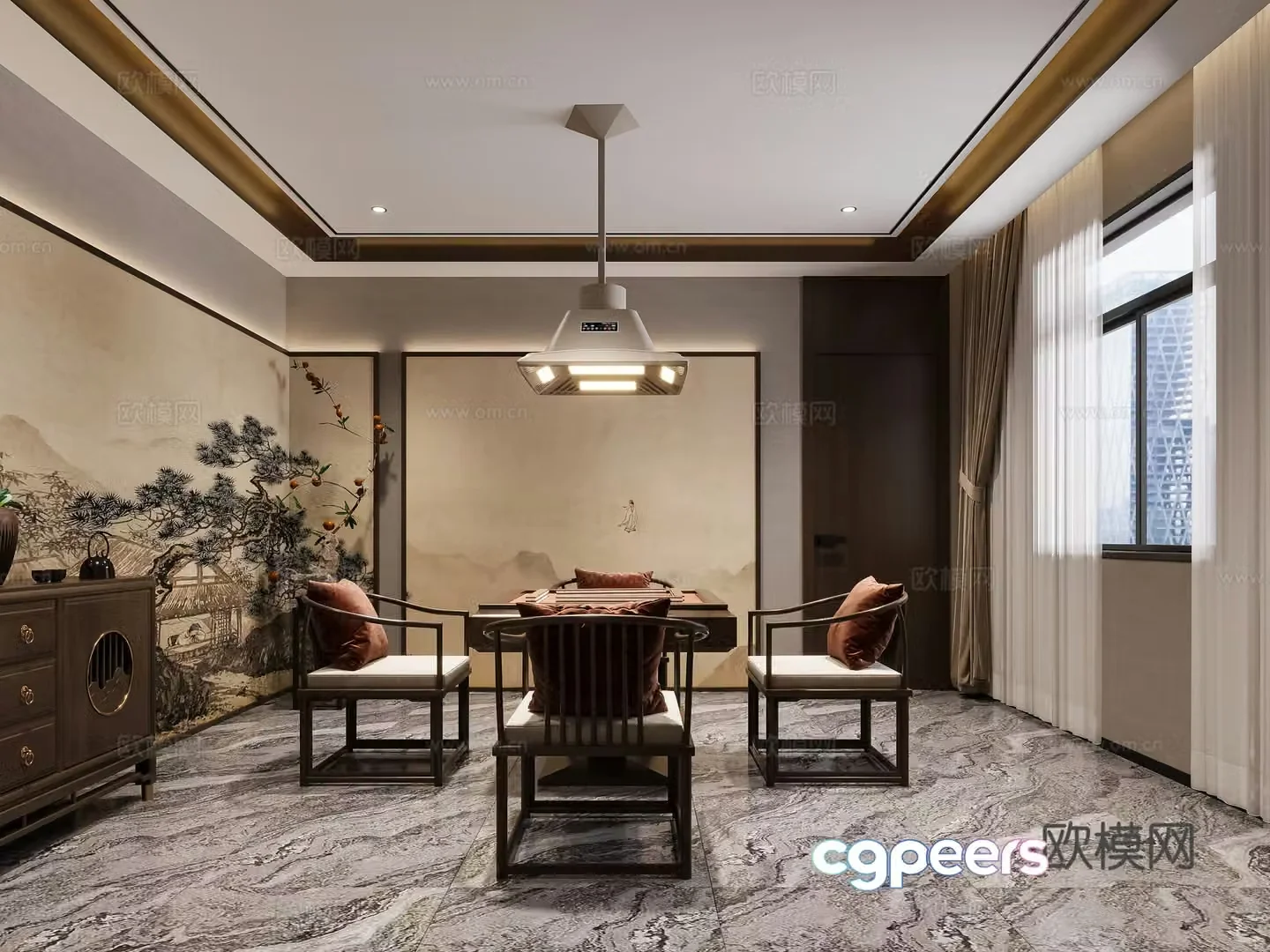 Chess and card room 3D model