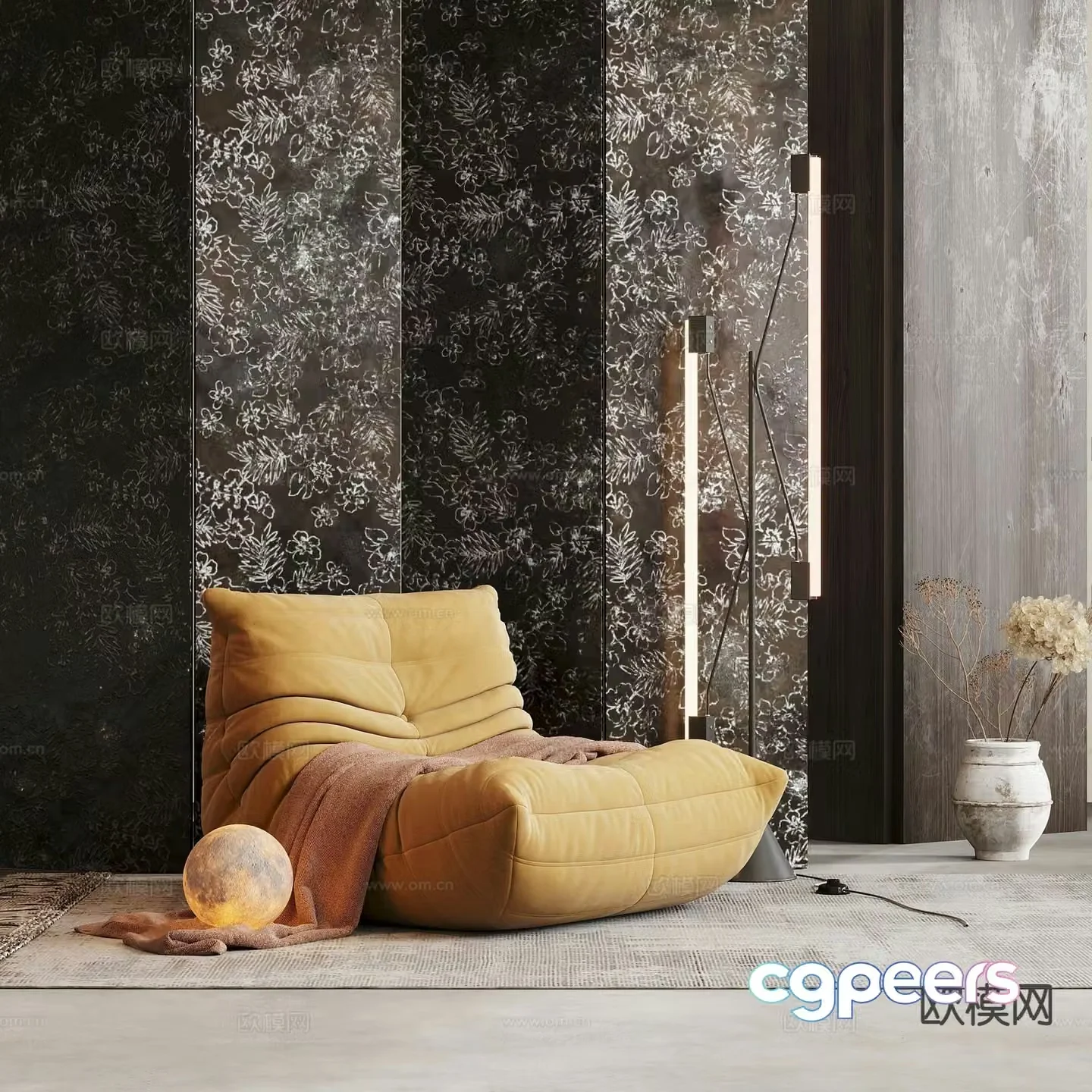 Caterpillar sofa beanbag sofa 3d model