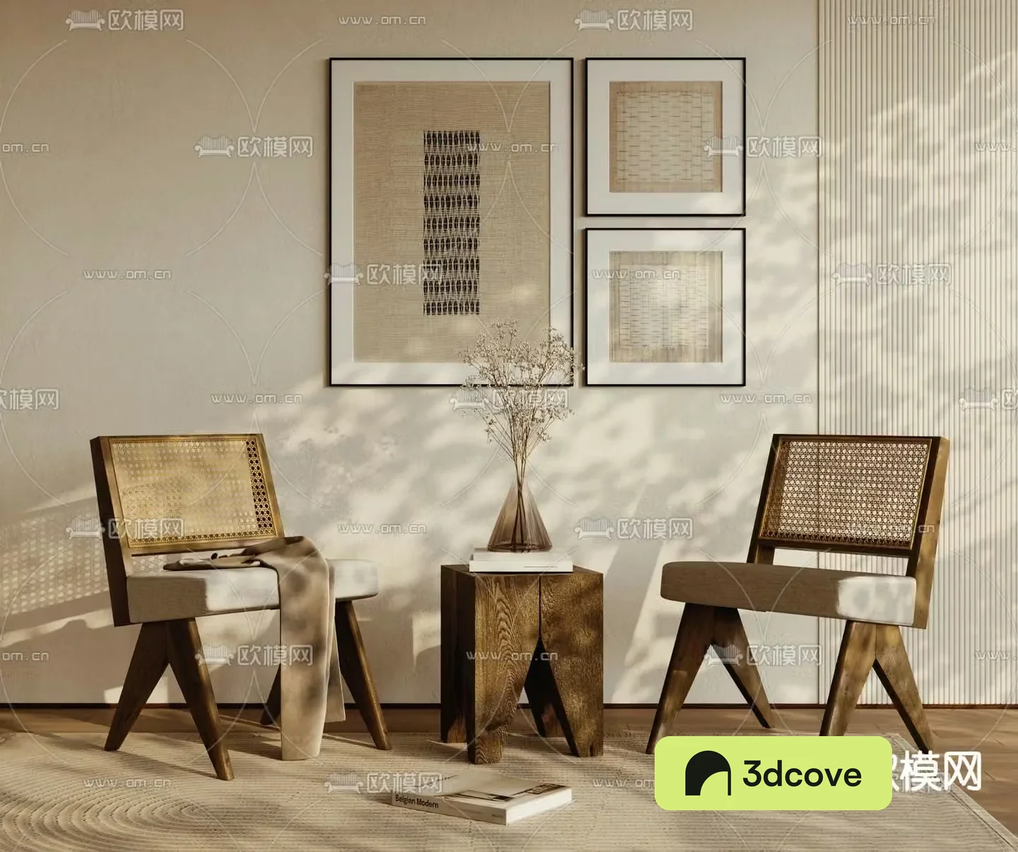 Wabi-sabi style chair leisure table and chair rattan chair
