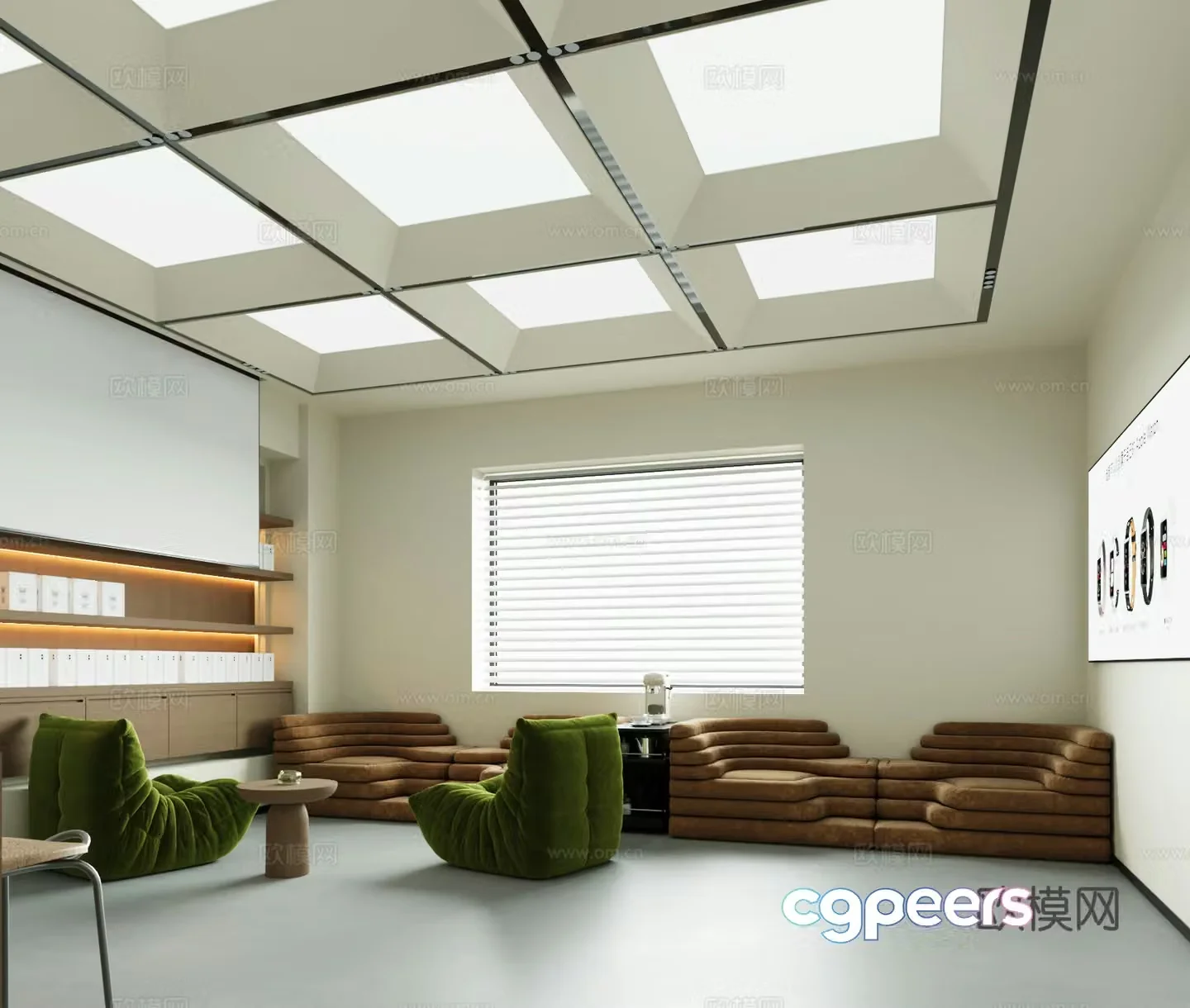 Modern office rest area 3d model