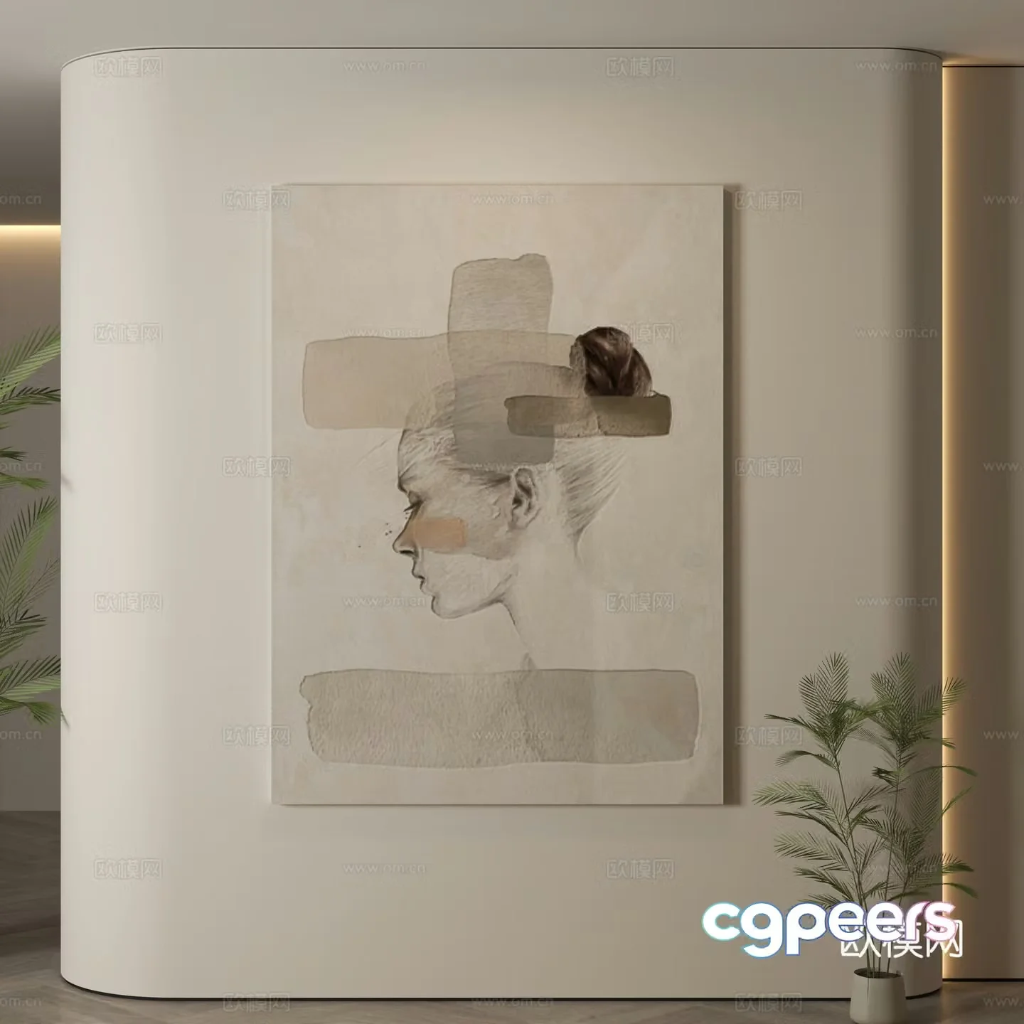 Modern decorative paintings Decorative paintings Modern hanging paintings Hanging paintings Simple hanging paintings 3D model