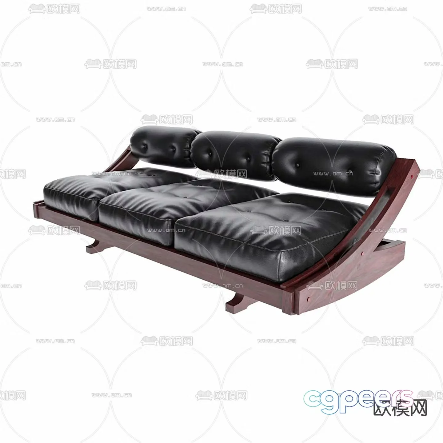 Modern three-seat sofa 3d model