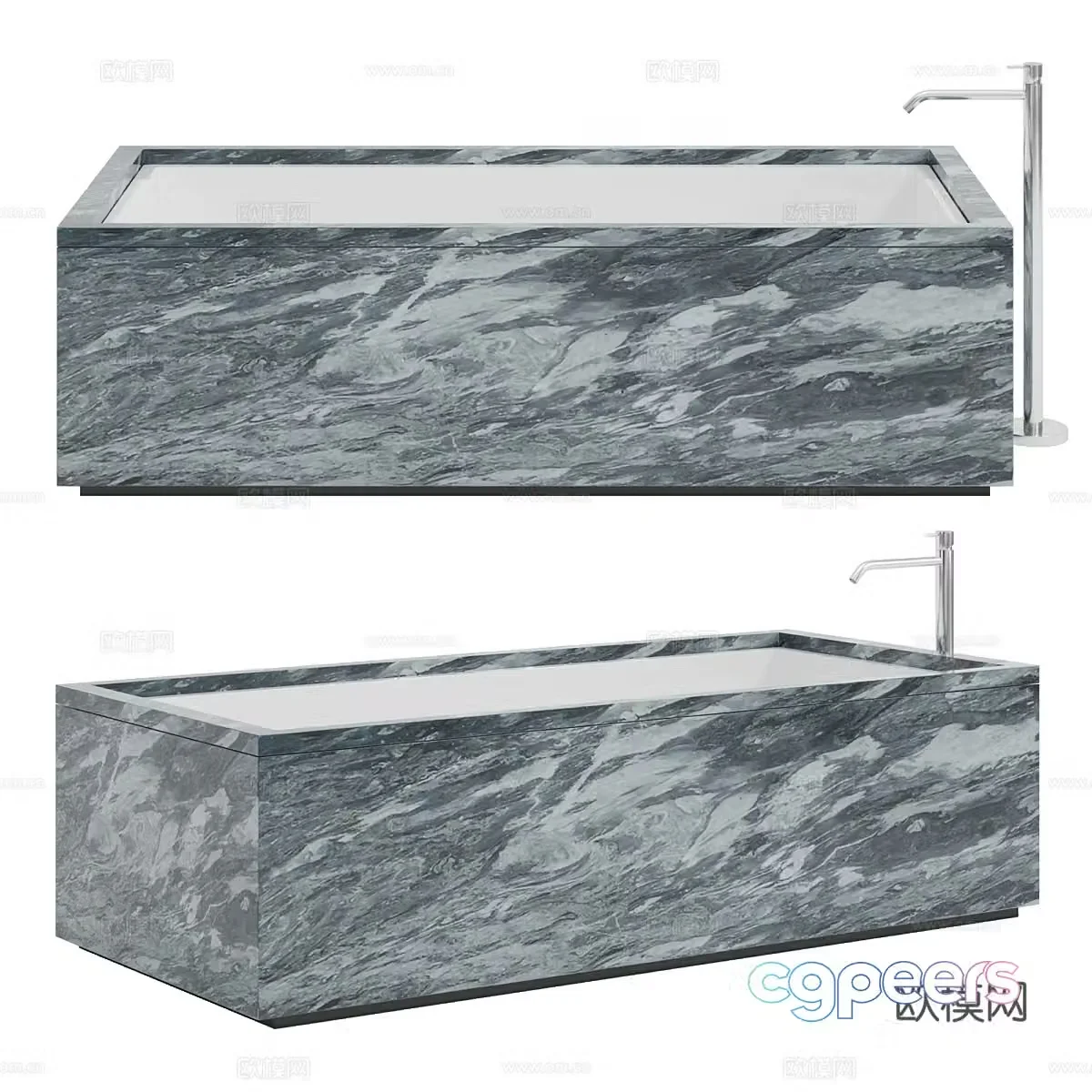 Modern marble bathtub 3d model