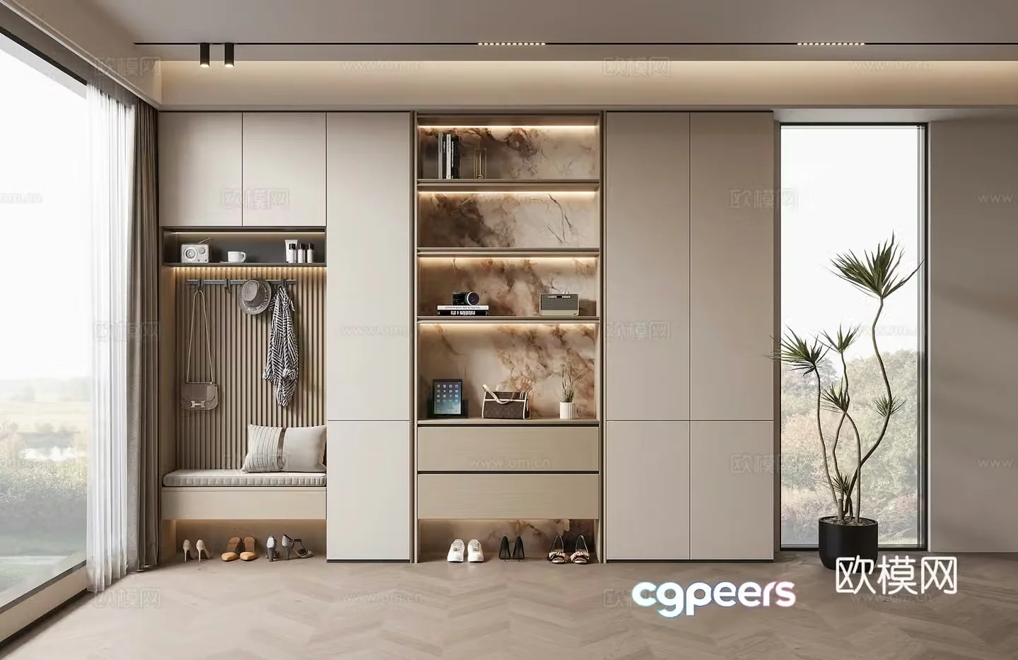 Modern shoe cabinet 3d model
